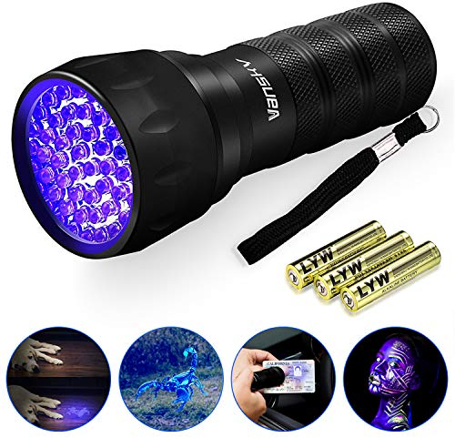 Vansky UV Torch 21 LEDs, UV Flashlight Black Light for Pet Urine Detection, Blacklight Detector for Dog Urine, Pet Stains, Bed Bug on Carpet/Rugs【3 x AAA Batteries Included】