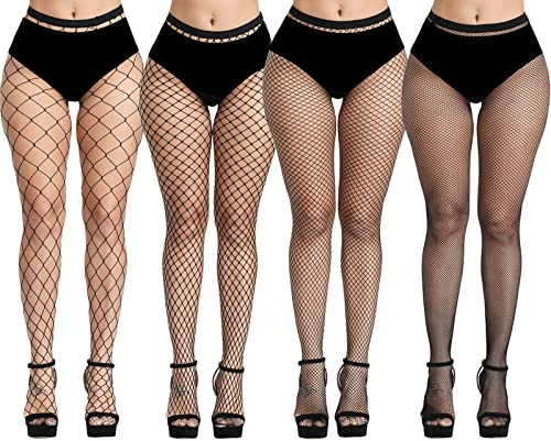 FULLSEXY Plus Size Fishnet Stockings, Fishnet Tights Thigh High Stockings Pantyhose for Women