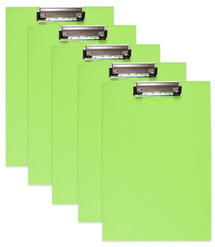 10 Stück DIN A4 Klemmbretter Schreibbrett Schreibunterlage Klemmmappe Schreibplatte (Grün)