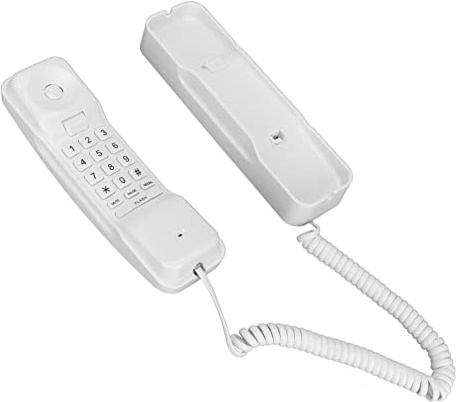 Goshyda Telefono con Filo, 1 Telefono Fisso con Montaggio a Parete, Adatto per Camere D'albergo per Famiglie, Volume della Suoneria Regolabile