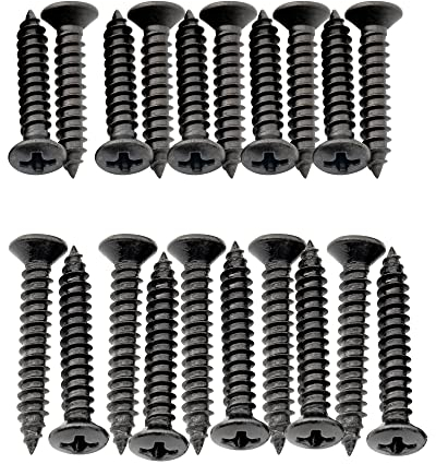 Musiclily Ultra 2,5x15mm und 2,5x18mm Edelstahl Humbucker Rahmen Schrauben für E-Gitarre und Bass, Schwarz (20er Set)