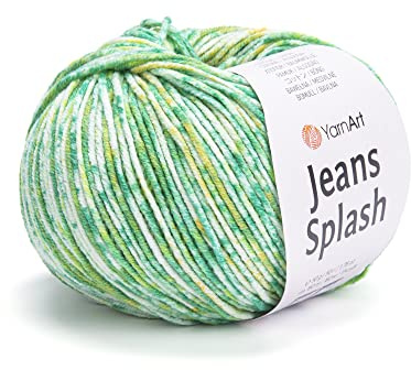 YarnArt Jeans Splash - Variegerat sportgarn 55% bomull 45% akryl 1 hud/boll 50 g 174 yds mjukt bomullsgarn för Amigurumi