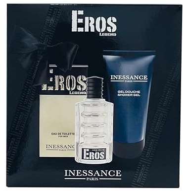 Inessance Paris Eros Legend Herren-Geschenkset, Eau de Toilette, 100 ml und Duschgel für den Körper, pH-neutral, 150 ml, Original-Pack, dermatologisch getestet