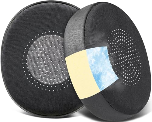 SOULWIT Cooling Gel Earpads Replacement for Jabra Evolve2 65 (Evolve 2 65MS 65UC MS UC)/Evolve2 40 (40UC 40MS USB)/Elite 45h On-Ear Wireless Headset, Ear Pads Cushions with Ice Silk Fabric - Black
