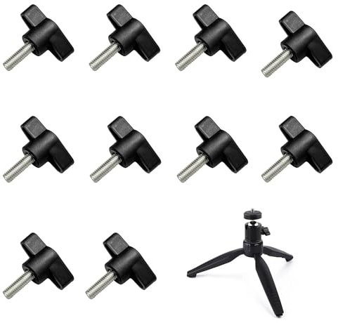 YJFY 10 Stück Flügelschraube Flügelschrauben Flügelschrauben Kunststoff mit Gewindebolzen aus Stahl gute Qualität Zur Befestigung von Stativen, Stützen, Display-Ständern usw. (M6, 20mm)