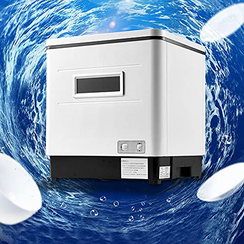 KEESUNG Edelstahl Geschirrspüler 800W, Tragbarer Kleine Spülmaschine Mini Geschirrspüler Kompakter Tischgeschirrspüler Freistehe Geschirrspülers für Wohnungen, Schlafsäle und Wohnmobile, Weiß