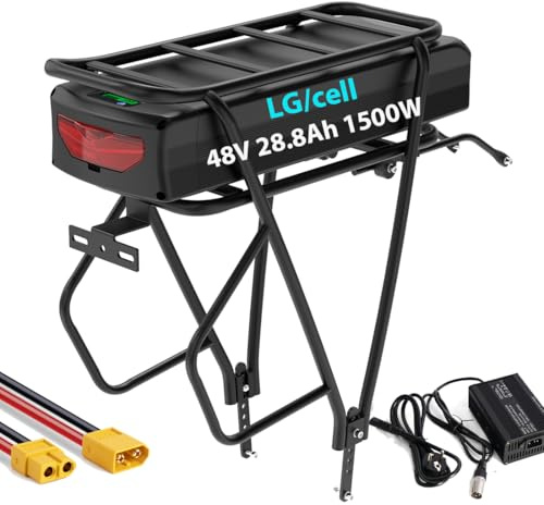Unit Pack Power 48V elcykelbatteri med pakethållare -1500W 750W 1 000 W Ebike Batteri Litium - Ebike Converting Kit Battery