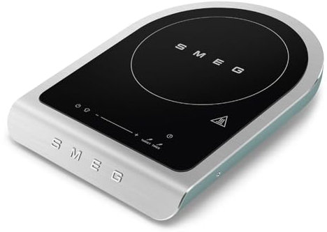 Smeg, Plaque de Cuisson à Induction Portable PIC01EGMEU, Programmes de Barbecue, Fonction de Friture et de Maintien au Chaud, 9 Niveaux de Puissance, Fonction Boost, Accessoires Inclus, 2100W, Vert