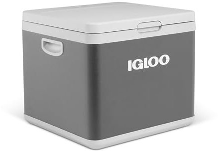 IGLOO IH45 Kompressor-Kühlbox Hybrid - Gefrierbox, 43 Liter, 12 V und 230V, Mini-Kühlschrank für Auto, Reise-Mobil und Camping, Grau