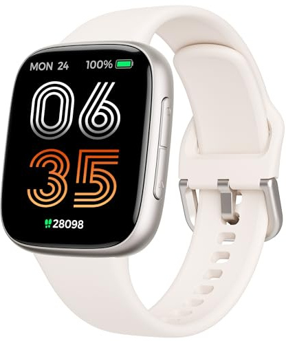 antfit Smartwatch Donna, Schermo AMOLED Ultra Nitido, Impermeabile 3ATM, Chiamate in Entrata/Uscita, Orologio Fitness con Cardiofrequenzimetro/Sonno/100 Sport, Compatibile Android/iOS, Starlight