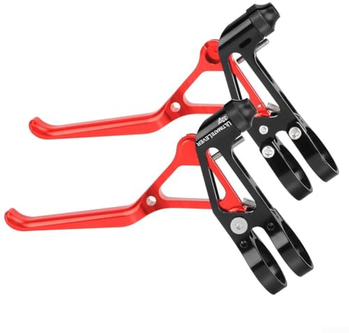Homefurnishmall 1 par de palancas de freno de bicicleta de aleación de aluminio para bicicleta de montaña MTB, bicicleta de carretera, 22 mm de diámetro (rojo)