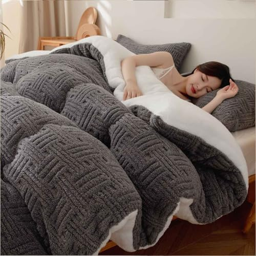 MTHGH Couette Hiver 220x240 TrèS Chaude Couette Polaire Biface Couette Epaisse Moelleuse éDredon Edredon Gonflant Couette Épaissie(06,150x200cm/4kg)