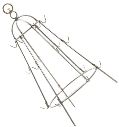 Angoily Support Suspendu pour Barbecue en Acier Inoxydable Petite Taille avec Crochet Grille de Cuisson pour Aliments pour Camping et Pique-Niques Accessoire Extérieur Solide et