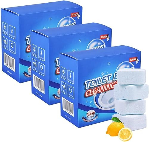 12 Pastilles Nettoyant WC Surpuissant Tartre, 2026 Nouve Toilettes Nettoyage Puissant pour Égout Salle de Bains Nettoyage, Salle de Bain Naturel Nettoyant Toilette Extra Fort Detartrant WC (3 PCS)