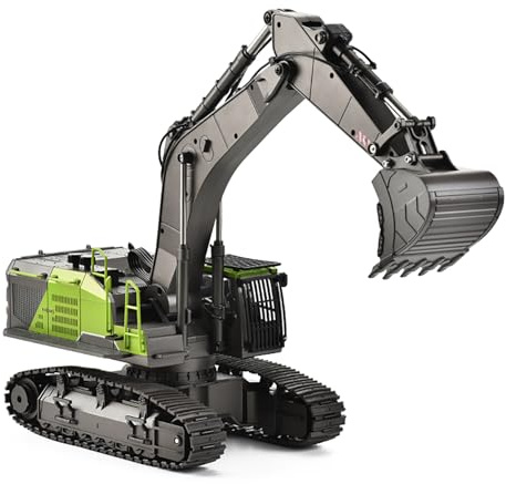 JTR-FMRC Excavadora de aleación con Control Remoto de 22 Canales, Tractor de orugas RC a Escala 1:14, Modelo de vehículo de ingeniería de 2.4G con función giratoria para Adultos