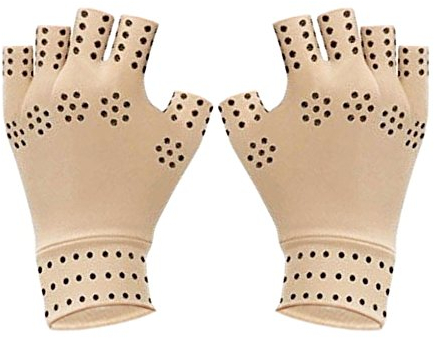 OFKPO 1 Paar Arthrose Handschuhe, Arthritis Handschuhe Elastizität Atmungsaktiv, Fingerlose Kompressionshandschuhe Lindern Arthritis Tendinitis Handschuhe Frauen und Männer (Haut Farben)