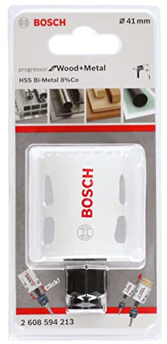 Bosch Professional Progressor for Wood and Metal Sierra de corona (para madera y metal, diámetro 41 mm, accesorios para taladro)