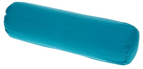 Handelsturm Kissen Rolle 50x14 cm, Nackenrolle mit Füllung aus natürlichem Hirsespelz mit abnehmbarem Bezug aus Baumwolle, Petrol