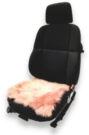 Cuscino in pelliccia di agnello – Auto – Cuscino Quadrato – Cuscino per Poltrona – Cuscino per sedia (rosa)
