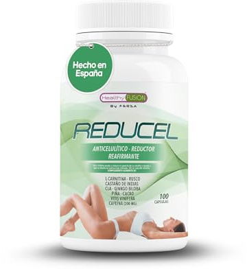 Reducel | Potente reafirmante y tonificante anticelulítico | Combate la celulitis y flacidez de piernas y glúteos. Fórmula exclusiva con L-Carnitina, Cafeína y CLA | 100 cápsulas.