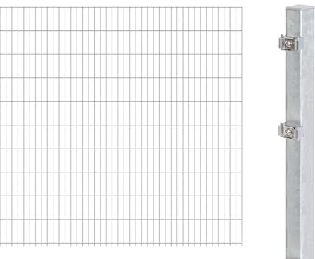 Alberts 641382 Doppelstabmattenzaun als Zaun-Komplettset | verschiedene Längen und Höhen | feuerverzinkt | Höhe 203 cm | Länge 2,5 m