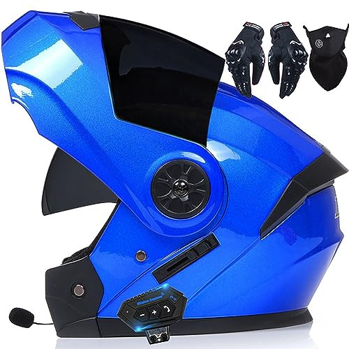 Letetexi Flip-Up Modular Motorbike Helmet with Bluetooth, DOT/ECE Approved, Double Anti-Fog Visors, Ideal for Men & Women