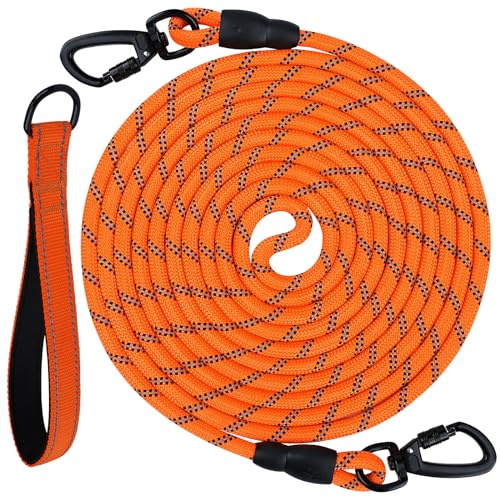 Joytale Långt koppel för hund med avtagbart vadderat handtag, slitstarkt koppel för stora och medelstora hundar, 4,5 m/9 m/15 m/20 m reflekterande träningskoppel för lek, camping, bakgårdsanvändning