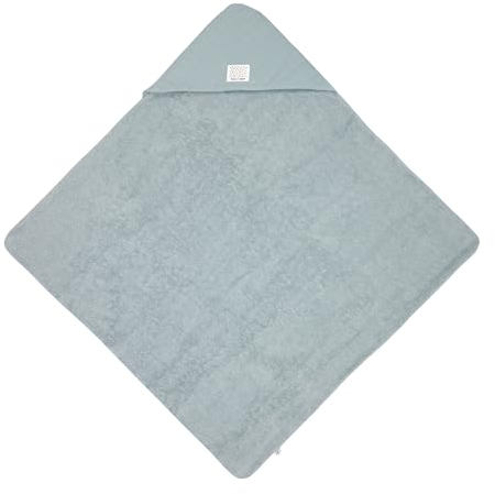 LÄSSIG Baby Kapuzenhandtuch aus Musselin und Frottee/Muslin/Terry Hooded Towel Powder Blue