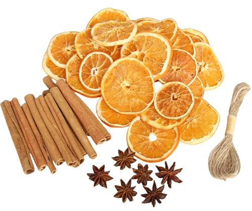 42pcs Christmas Tree Decorations,Dried Orange Slices Cinnamon Sticks Star Anise for Christmas Tree Wreath DIY Crafts Vase Filler Home Wedding Decorations