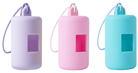 Distributeur de sac à crottes pour chien,Outdoor Accessoires pour chiens,Matière plastique souple,Corde à main avec élastique, Léger et portable (3 PCS)