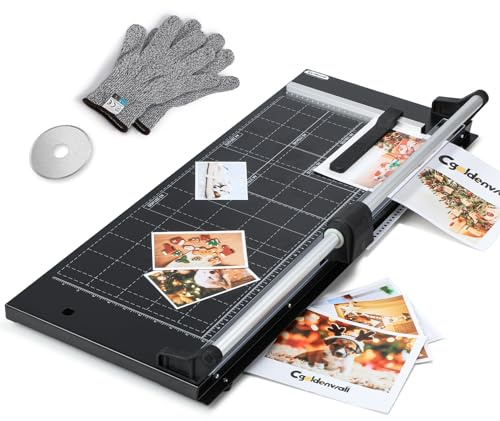 CGOLDENWALL A2 Massicot, 12 Feuilles, Coupe-Papier Robuste avec Une Lame Supplémentaire et Des Gants, Guillotine Rogneuse Industrielle, Base en Métal Durable(63cm de Longueur de Coupe) (A2)