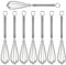 Whisk Mini Whisk Stainless Steel Balloon Whisk Hand Whisk Manual Rotary Kitchen Whisk Manual Non Stick Spiral Whisk Kitchen Utensils for Mixing Baking Whisking Beating Frothing Stirring Set of 8