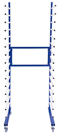 Spray Drying Rack Blue Trolley Eco Spray Paint Shop Woodworking Dry Storage 4 Heavy Duty 360 Degree Castors 15 Layers 20kg Per Layer 300kg Total Capacity Adjustable Width 175 H x 35/66 W x 55 D