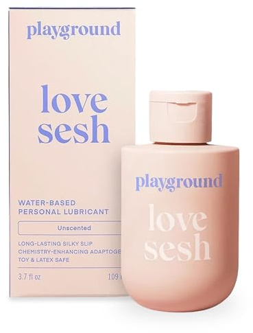 Playground Love Sesh, Water-Based Personal Lubricant with Natural Ingredients, Safe to Use with Latex Condoms, Lube for Men, Women, and Couples, Unscented, 3.7 Fl. Oz.