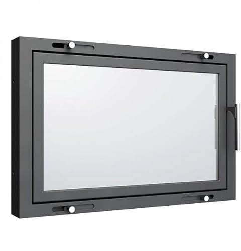 Ofentür Kamintür 90 x 60 cm mit Glas Öffnungsrichtung: links | Griff rechts