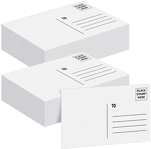 Sabary 300 Pcs Blank Postcards for Mailing 4 x 6 Post Cards 250 Gsm Cardstock Mailable Paper Printable Postcards Bulk for DIY Thank You Cards Wedding Invitation Card Business Birthday Greeting(White)