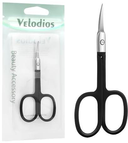 Velodios Nose Hair Trimmer for Women and Men, Premium Grooming Scissors with Curved Tip Clippers for Facial Hair,Eyebrow, Nose Hair, Mustache, Beard, Eyelashes, Ear