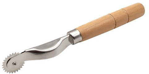 Leddy Living Rueda Dentada de Sastre para Trazar Tela, Marcador de Costura con Mango de Madera y Rueda de Acero Inoxidable para Trazado de Punto Cruz Marcador de Puntos