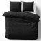 Cotton Castle Bettwäsche Bettgarnitur Bettbezug 100% Baumwolle 135x200 155x220 200x200 200x220, Farbe:Schwarz, Größe:200 x 220 cm