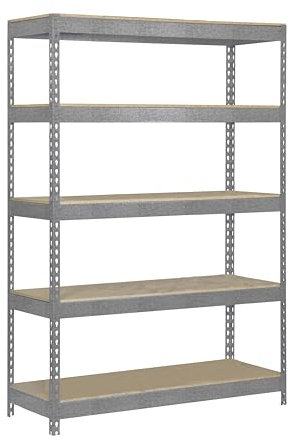 PROREGAL Schwerlastregal Wood YETI Light Five | HxBxT 200x120x60cm | Fachlast 300kg | Verzinkt | Regal Standregal Werkstattregal Lagerregal Kellerregal