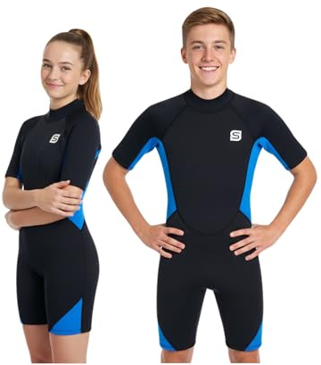 Summshall Muta per bambini e bambina, muta in neoprene da 2 mm con protezione UV50+ Mantiene il calore, morbida ed elastica, per nuoto, snorkeling e surf