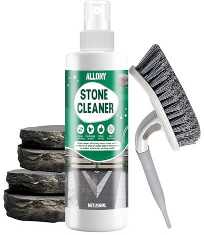 Allony Natural Stone Cleaner, Headstone Cleaner for Graves, Safe & Quick Deep Clean, Stone Floor Cleaner Suitable for Marble, Outdoor Wall, Fish Tank stone