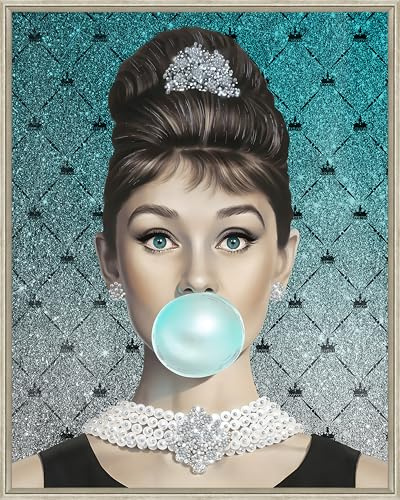 Kare Design Leinwandbild Muse Bubble Diva, Mehrfarbig, Wandbild, Wandkunst, teilweise Handarbeit, mit Rahmen, 50x40 cm