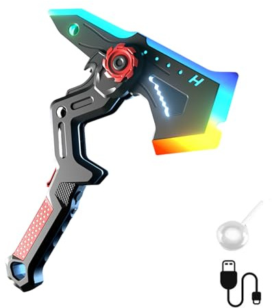 Hangsu Haches d'épée de combat lumineuses et interactives rechargeables - Jouet interactif pour jeu imaginatif - Haches d'épée lumineuses avec effet sonore
