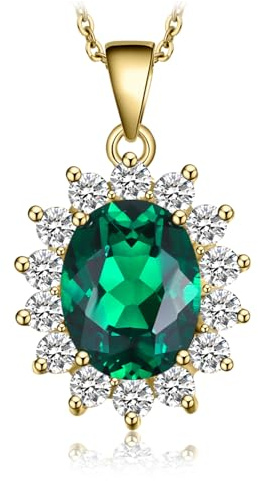 JewelryPalace Collana Donna Kate Middleton Argento 925 con Pietre Preziose Colorate, Princess Diana William Collana Ciondolo Pietra Ovale con Catena 45cm, Collane Pendenti Tre Ori Set Gioielli Donna