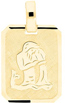 My Gold Damen Herren Sternzeichen Anhänger WASSERMANN Gold 333 (Ohne Kette) Echtes Gelbgold (8 Karat) Platte 21mm x 12mm Gaudino A-04400-G303-Was