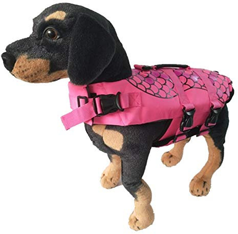 MISSMAO Hunde Life Jacket Hunde Warnweste Hunde-Schwimmweste Schwimmhilfe Float Coat Life Preserver Rosa S