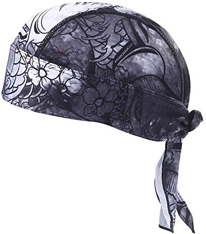 HEROBIKER Sweat Wicking Skull Cap Beanie Bandana Helmet Liner Outdoor Running Adjustable Breathable Quick Drying Gray
