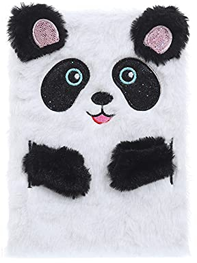 Dodheah Tagebuch Mädchen Notizbuch für Mädchen aus Plüsch A5 Reise Tagebuch Schule Notizblock, Kinder Mädchen Festival Geburtstag Geschenk der Panda