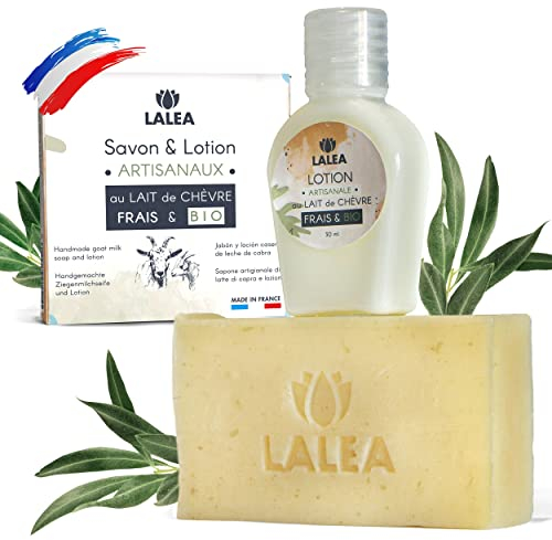 Ziegenmilchseife und Lotion, Anti Pickel, Anti-Akne, BIO Gesichtspflege, Handwerklich Made in France, Ziegenmilchmaske & Feuchtigkeitsspender, Ekzem, Psoriasis, Natürliche Pflege, Gesicht